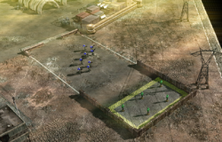 Blue Team Zone Troopers standing next to training targets