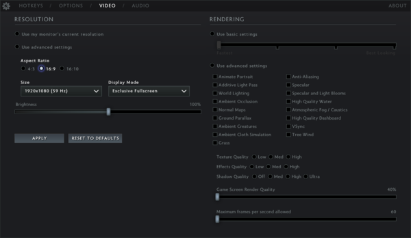 Game Settings Dota 2 Wiki