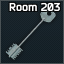 Dorm Room 203 Key