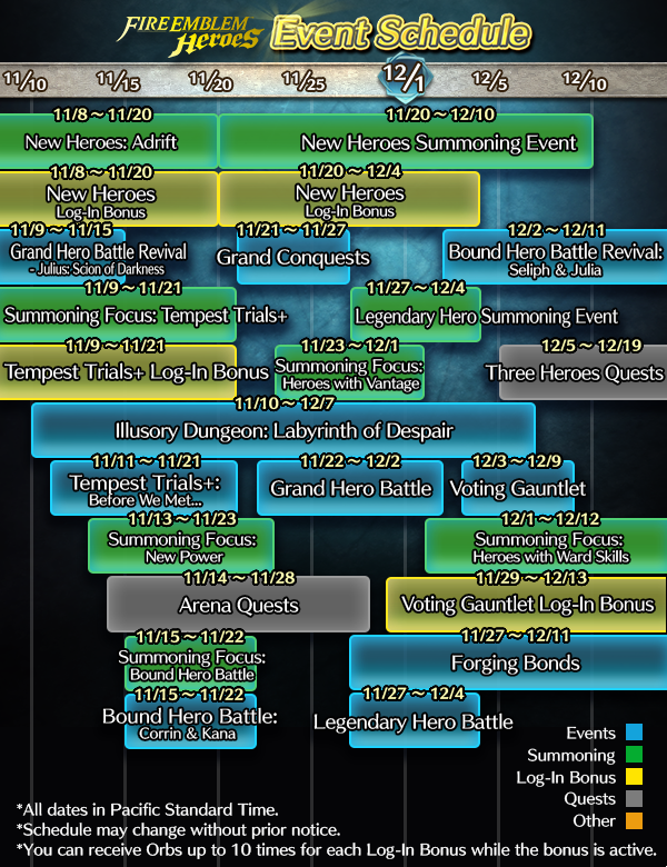 New Event Calendar Is Here! (Nov 2018) (Notification) Fire Emblem