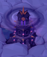 The dungeon Harazuel , hidden in the fog of battle.