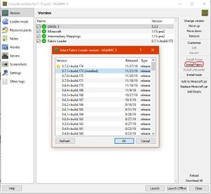 MultiMC Fabric Loader Install Screenshot