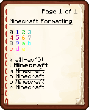 Códigos de formato - El oficial Minecraft Wiki