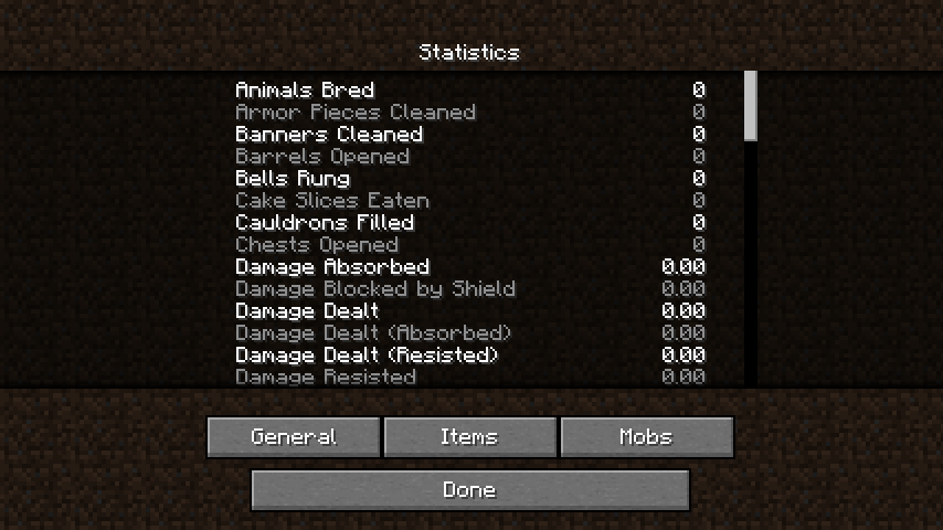Statistics – Official Minecraft Wiki