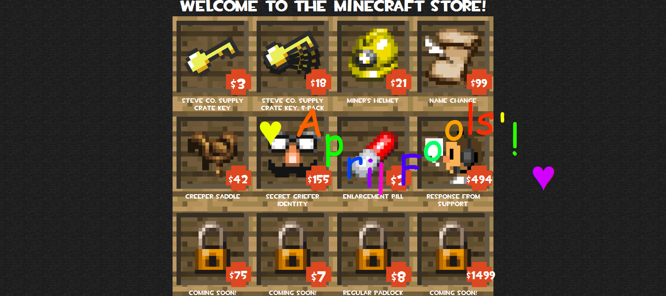 File:April Fools.png – Official Minecraft Wiki