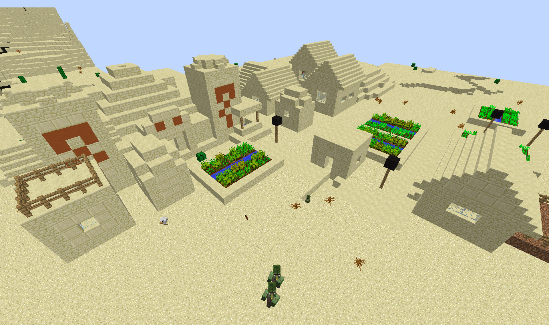 FileZombie village next to a desert temple.png Minecraft Wiki，最详细的官方