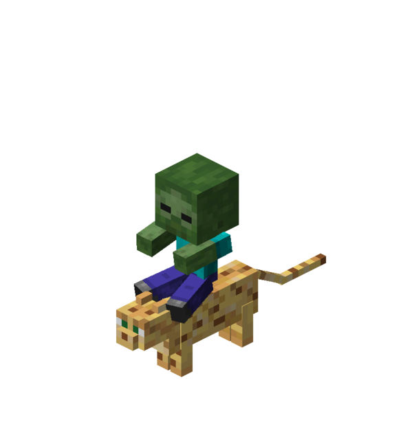FileBaby Zombie Riding Ocelot.png Minecraft Wiki，最详细的官方我的世界百科