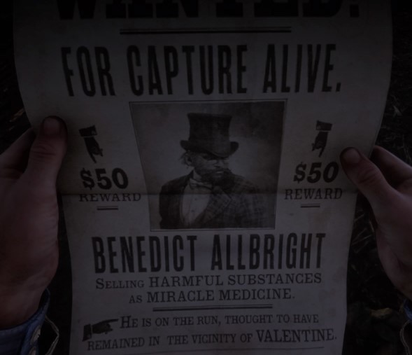 Bounty Poster For Benedict Allbright Red Dead Redemption 2 Wiki