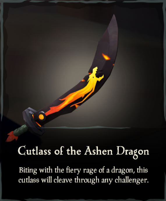 Cutlass of the Ashen Dragon Sea of Thieves Wiki