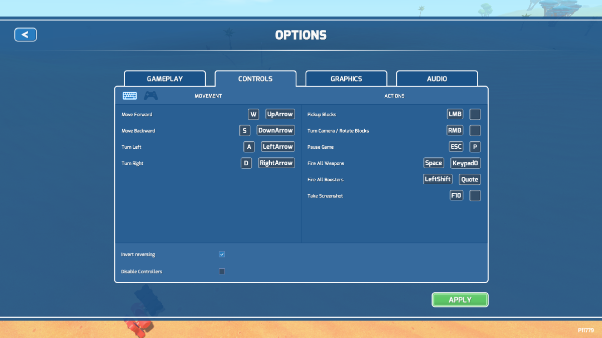 Control menu Official TerraTech Wiki